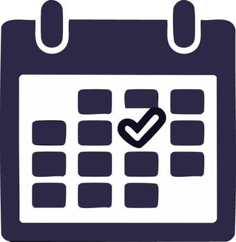 mano dibujado calendario icono con un marca de verificación símbolo para Planificación equipo y importante fechas vector