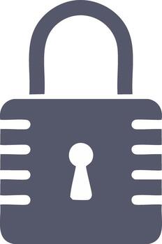 Simple hand drawn padlock icon representing security and privacy vector