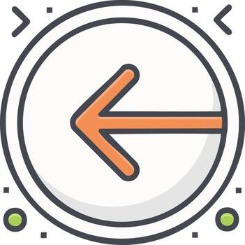 Arrow Icon in Circle with Directional Elements vector