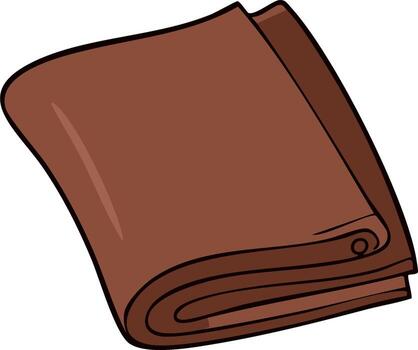 Folded brown fabric material with soft folds and a rolled edge vector