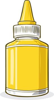 Yellow Glue Bottle Container for Craft Projects and Adhesive Application vector