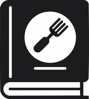 A recipe book with a fork on its cover, providing culinary guidance and instructions in minimalist design concept vector