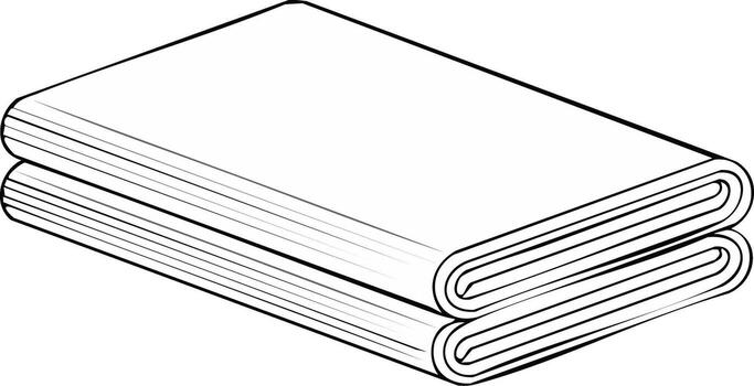 Stack of Folded Clothes Blankets or Towels with Clean Crisp Lines Illustration vector