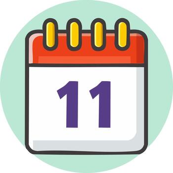 Calendar Icon Displaying Eleventh Day for Scheduling and Planning Concepts vector