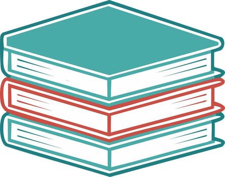 estilizado apilar de libros ilustración, gráfico icono para aprendiendo, educación o leyendo conceptos vector