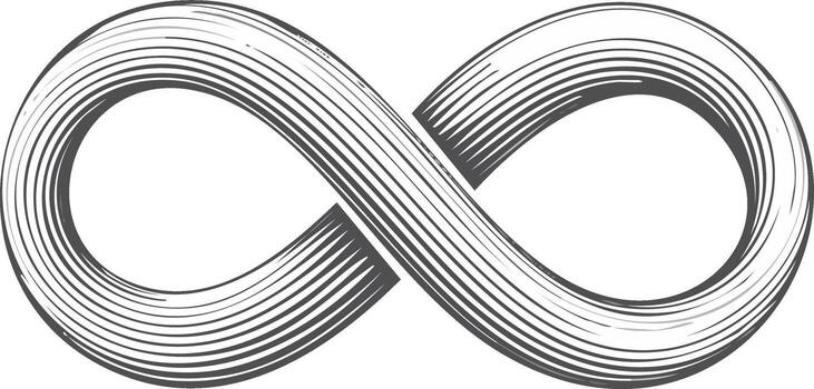 Abstract infinity symbol in line art style, concept of eternity and limitless vector