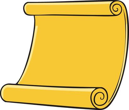 Blank Yellow Scroll Illustration with Rolled Edges for Announcements or Messages vector