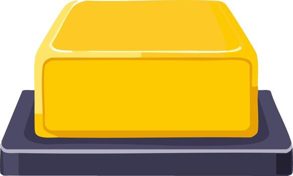Yellow Push Button on a Dark Platform for User Interfaces and Game Design Elements or Software Actions vector