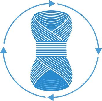 Linear Hourglass Shape With Circular Arrows Symbolizing Time Flow or Loop vector