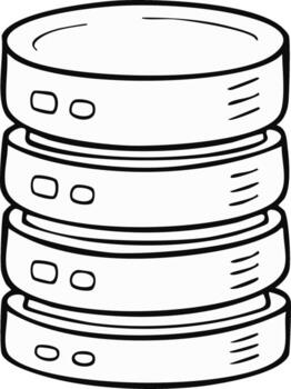apilar de difícil unidades representando datos almacenamiento y informática vector