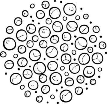 Black and White Abstract Circles Bubbles and Dots Pattern Design vector