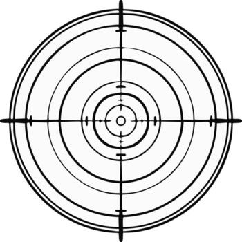 Concentric Circles and Crosshairs Target Scope Emblem vector