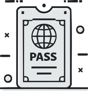 Digital Identity for Travel Authentication in Gray Tones Illustration vector