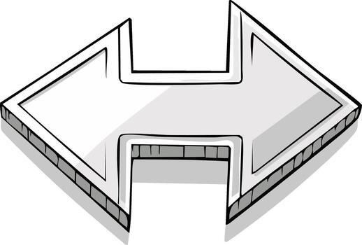 Abstract geometric shape design with hand drawn look vector