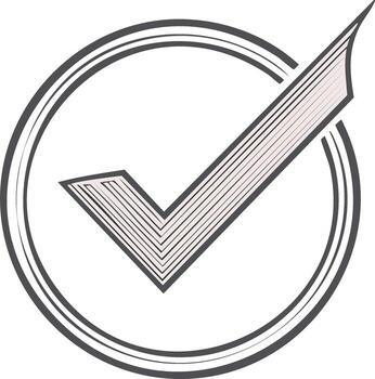 Stylized Checkmark Circle with Thick Lines for Approval Acceptance Confirmation vector