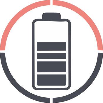 batería cargar indicador gráfico con segmentario circulo y llenar nivel vector