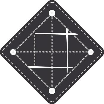 hecho a mano diamante parche con botones y cosido red, arte proyecto vector