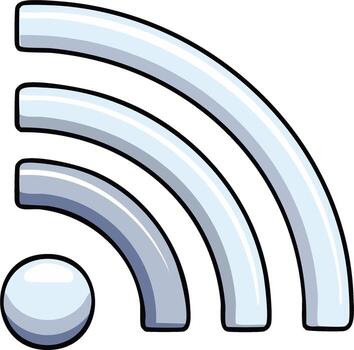 Stylized Wi-Fi signal icon illustration for wireless internet and network connectivity vector