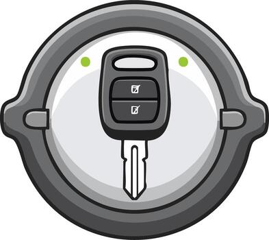 Car key with remote control and status indicator lights illustration vector