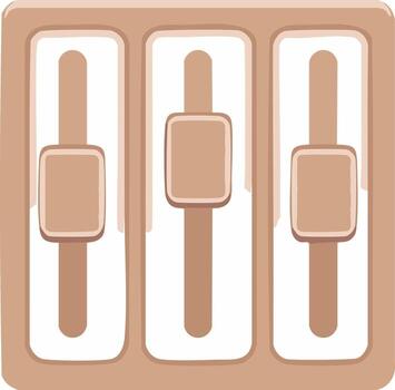Audio Mixer Sliders Controls with Adjustment Options for Sound Levels in Studio vector