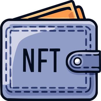 Non fungible token digital crypto wallet icon for blockchain assets vector