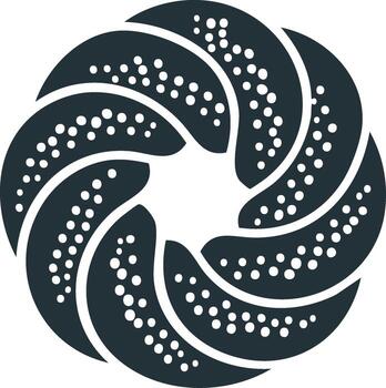 resumen oscuro azul circular modelo con texturizado punteado segmentos y central apertura vector