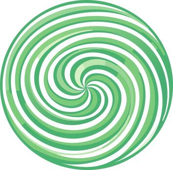 Green and white abstract spiral spinning in a circle creating a hypnotic vortex effect vector