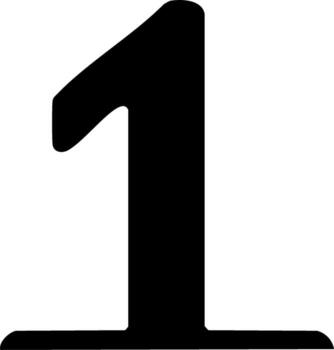 Bold Black Number One Simple Graphic for Counting, Ranking, First Place Concepts and Visual Design vector