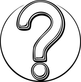 Illustrated Question Mark Icon with Bold Outline Inside Circle Design for Confusion or Curiosity vector