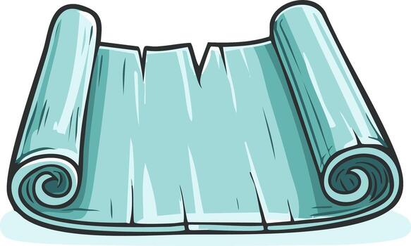 illustration of an old unrolled cartoon scroll with torn edges and blank space for text or a map vector
