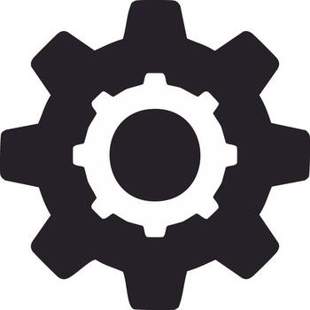 Interlocking Cogs System Gearwheel Icon Representing Settings and Engineering Process vector