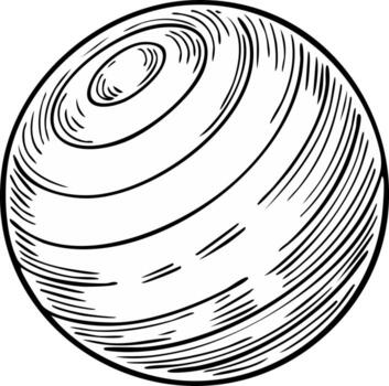 Circular Globe Sketch with Black Lines and Perspective Illusion Design vector