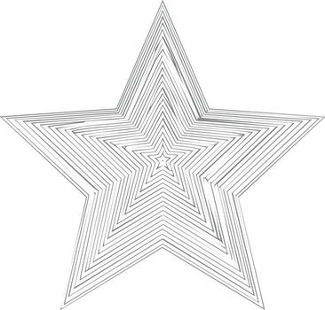 Abstract star illustration featuring a layered linear design on a bright background vector