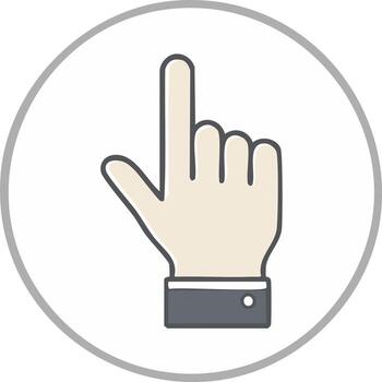 Hand cursor icon with index finger pointing up for selection or click gesture vector