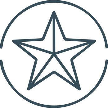 Simple five pointed star outline icon within a circular frame minimalist graphic design element vector