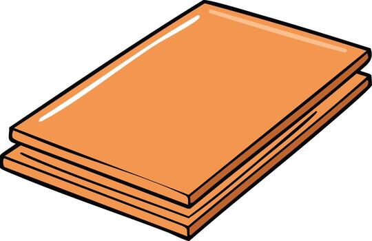 Stack of orange rectangular objects with black outlines and white highlights representing smooth surfaces vector