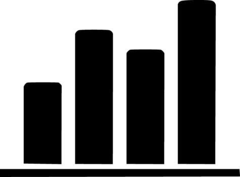 Bar Chart Icon Silhouette Displaying Ascending Values for Data Visualization or Business Graphics vector
