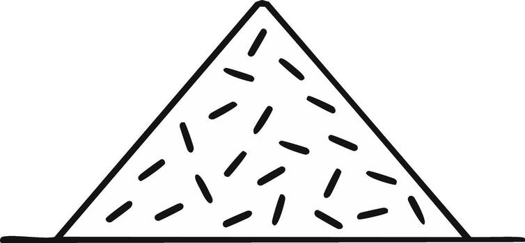 Triangle Filled with Dashes Simple Graphic Element Abstract Composition vector