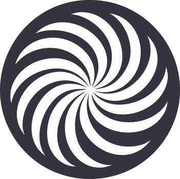 Swirling Geometric Design in Circular Frame Abstract Radial Pattern vector