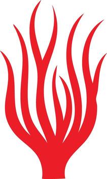 Bright Red Abstract Flame Shapes Symbolizing Energy and Power on White Background vector