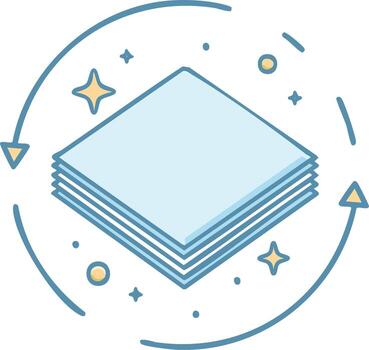 limpiar apilar de capas con actualizar flechas y espumoso efecto icono ilustración vector