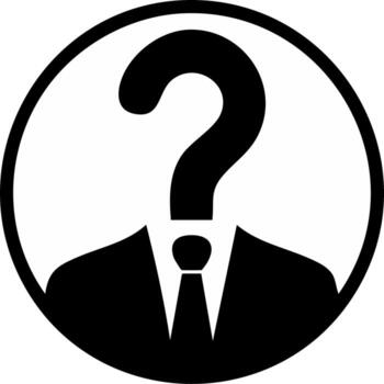 Anonymous Businessman with Question Mark Symbol Inside Circle vector