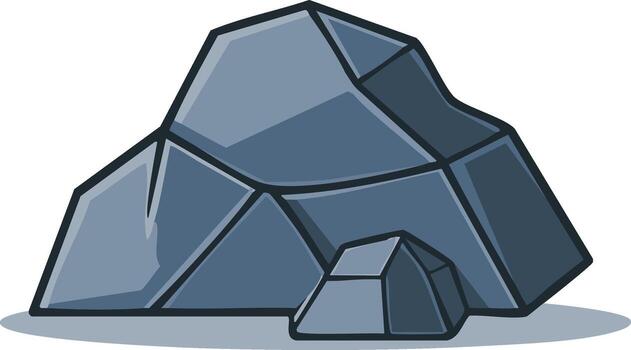 Cartoon Rock Formation with Simple Geometry and Smooth Shading for Nature Illustration vector