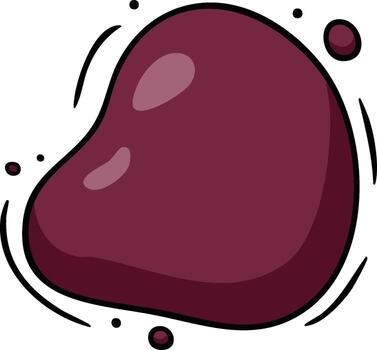 Isolated Wine Colored Blob Surrounded by Splatters and Lines in a Cartoon Style Design vector