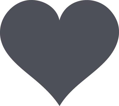 Dark Gray Heart Shape Icon Isolated for Valentines or Medical Design Symbol vector
