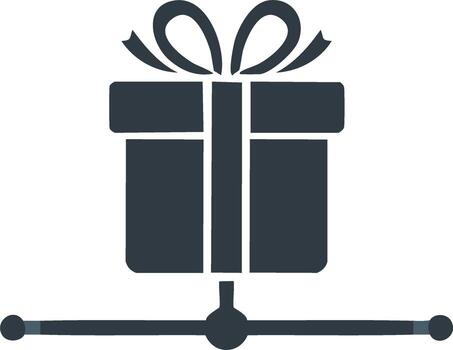 Gift box with network connection symbolizing online gifting and digital rewards vector