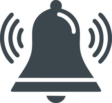 Modern Ringing Bell Notification Alarm Icon for Digital Interface Applications vector