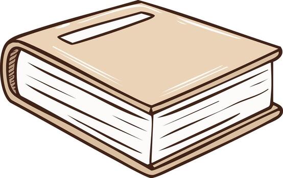 Illustrative image of a closed book with a blank spine ready for educational materials or design elements vector