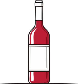 Stylized red wine bottle with blank label for custom text vector