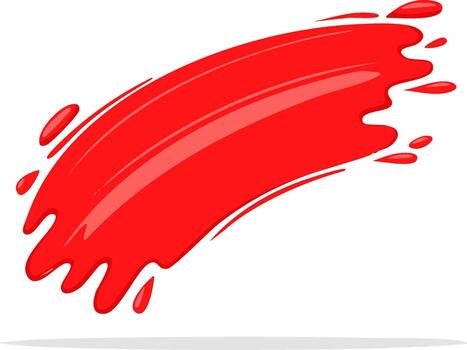 Dynamic red paint splash stroke abstract graphic design element vector